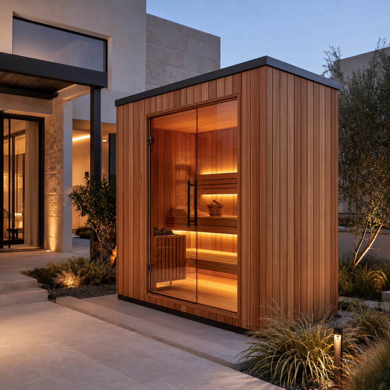 Modern outdoor sauna
